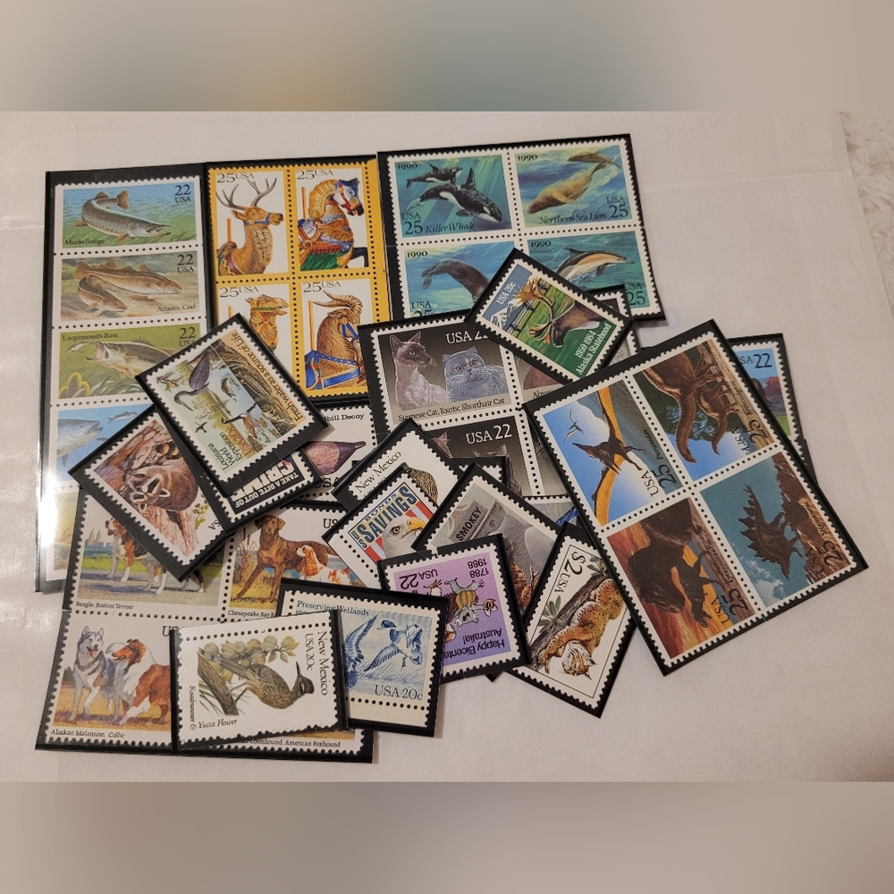 US Stamp Collection * 46 Animals Stamps * 80s and 90s * Vintage * #6